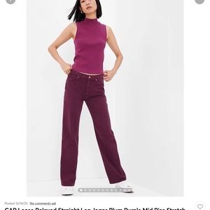 Gap midrise 90’s jeans in plum pudding purple
